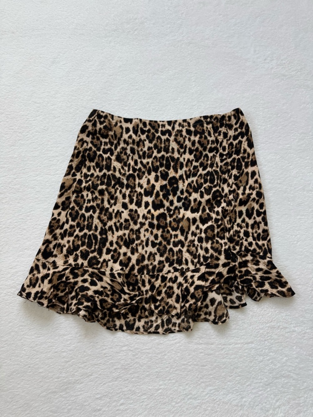 Forever 21 Leopard Print Ruffle Mini Skirt - Brown/Black